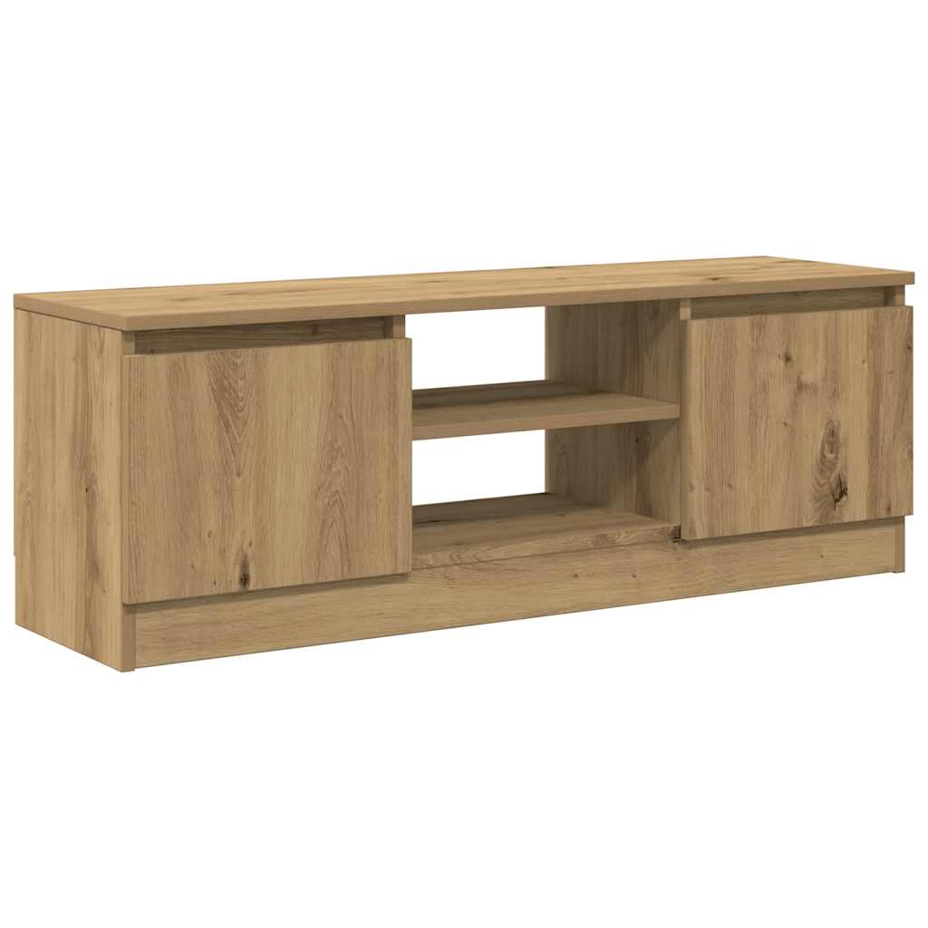 kézműves tölgy színű szerelt fa TV-szekrény 102x30x36 cm