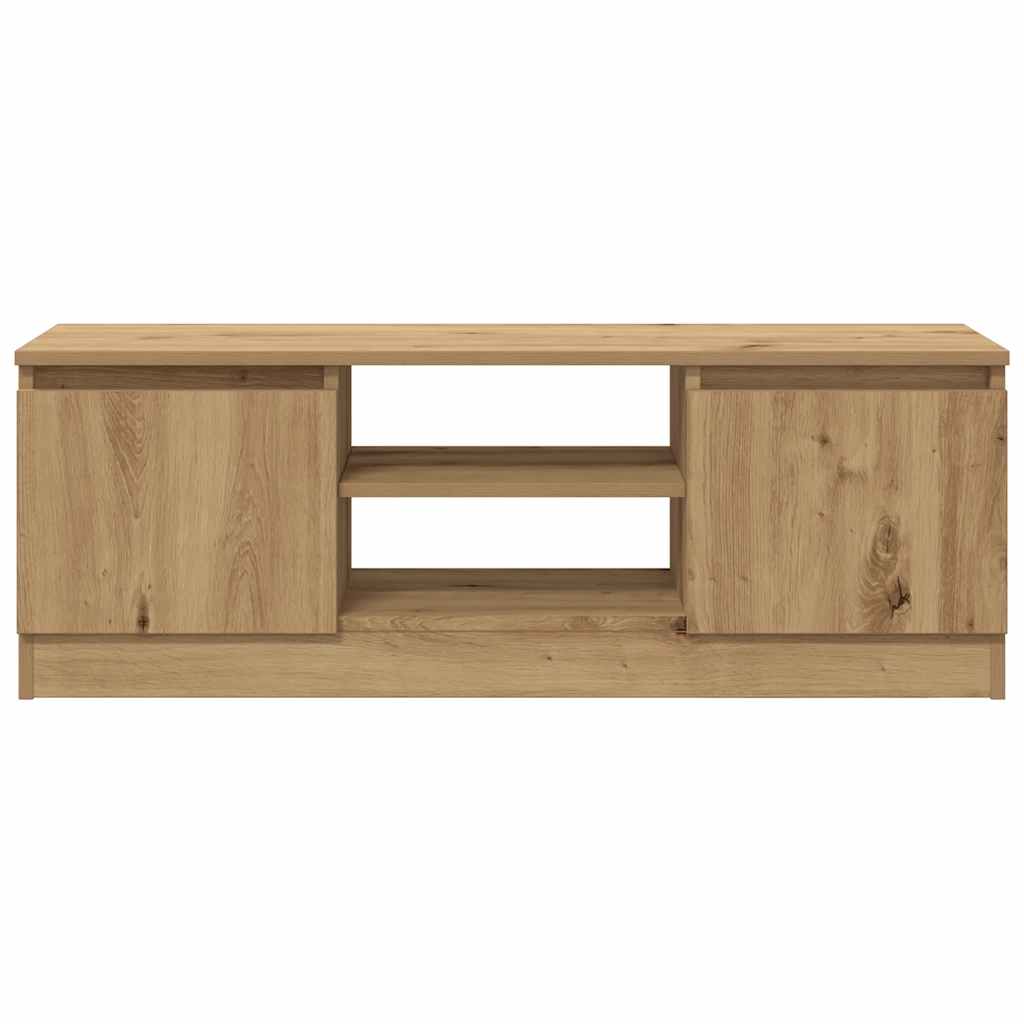 kézműves tölgy színű szerelt fa TV-szekrény 102x30x36 cm
