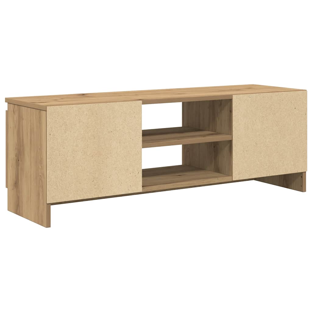 kézműves tölgy színű szerelt fa TV-szekrény 102x30x36 cm