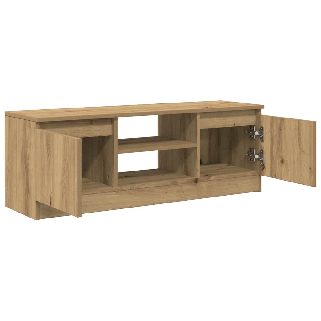 kézműves tölgy színű szerelt fa TV-szekrény 102x30x36 cm