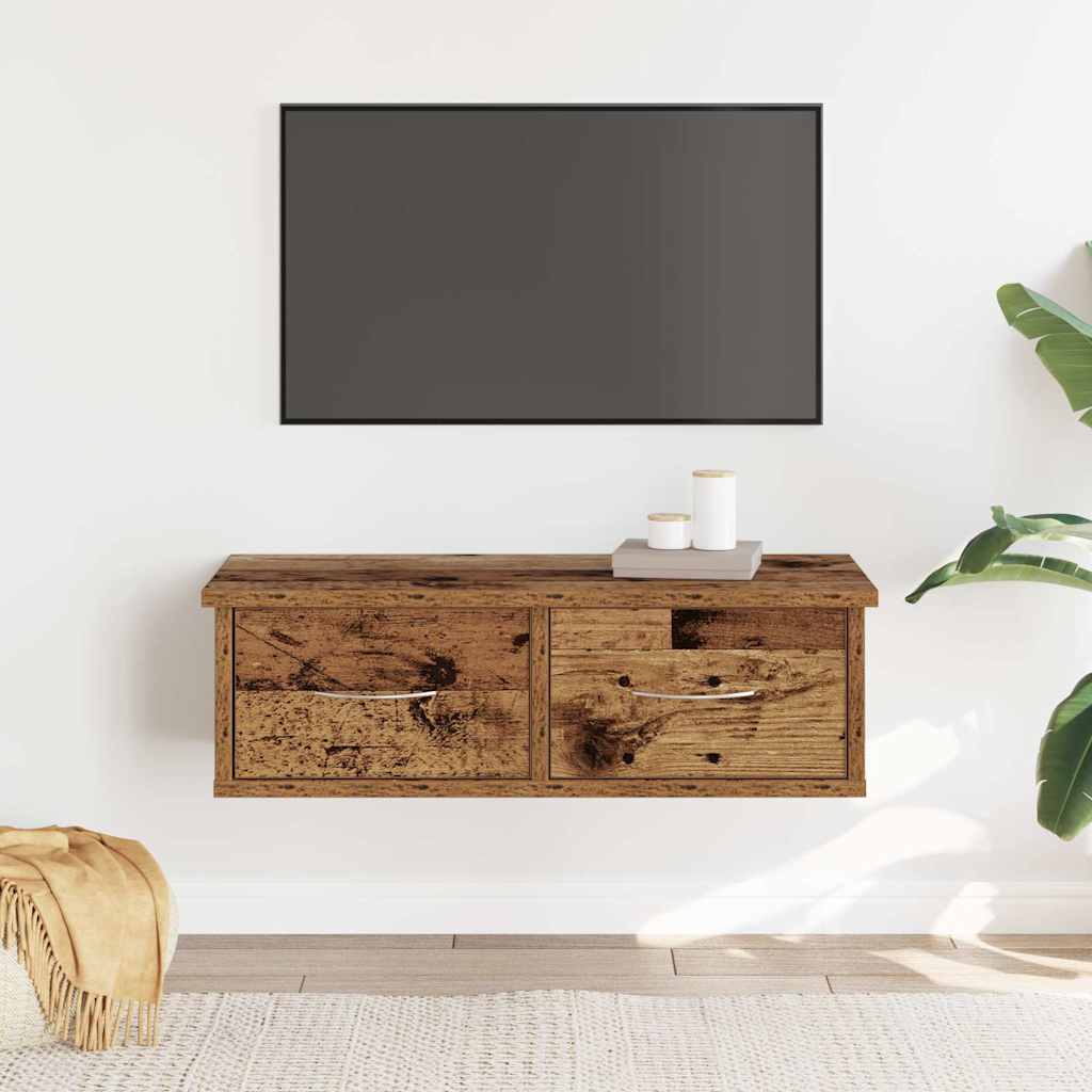 antik fa színű szerelt fa faliszekrény 60x26x18,5 cm