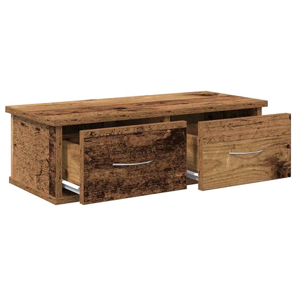 antik fa színű szerelt fa faliszekrény 60x26x18,5 cm