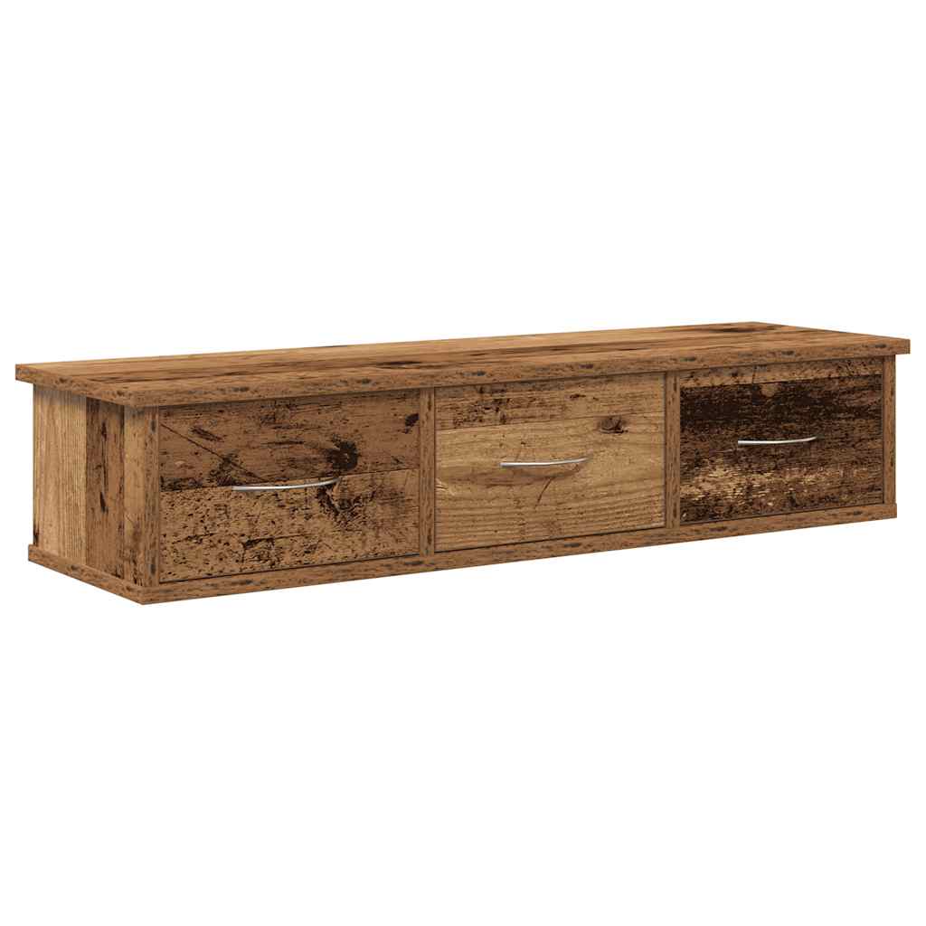 antik fa színű szerelt fa faliszekrény 88x26x18,5 cm