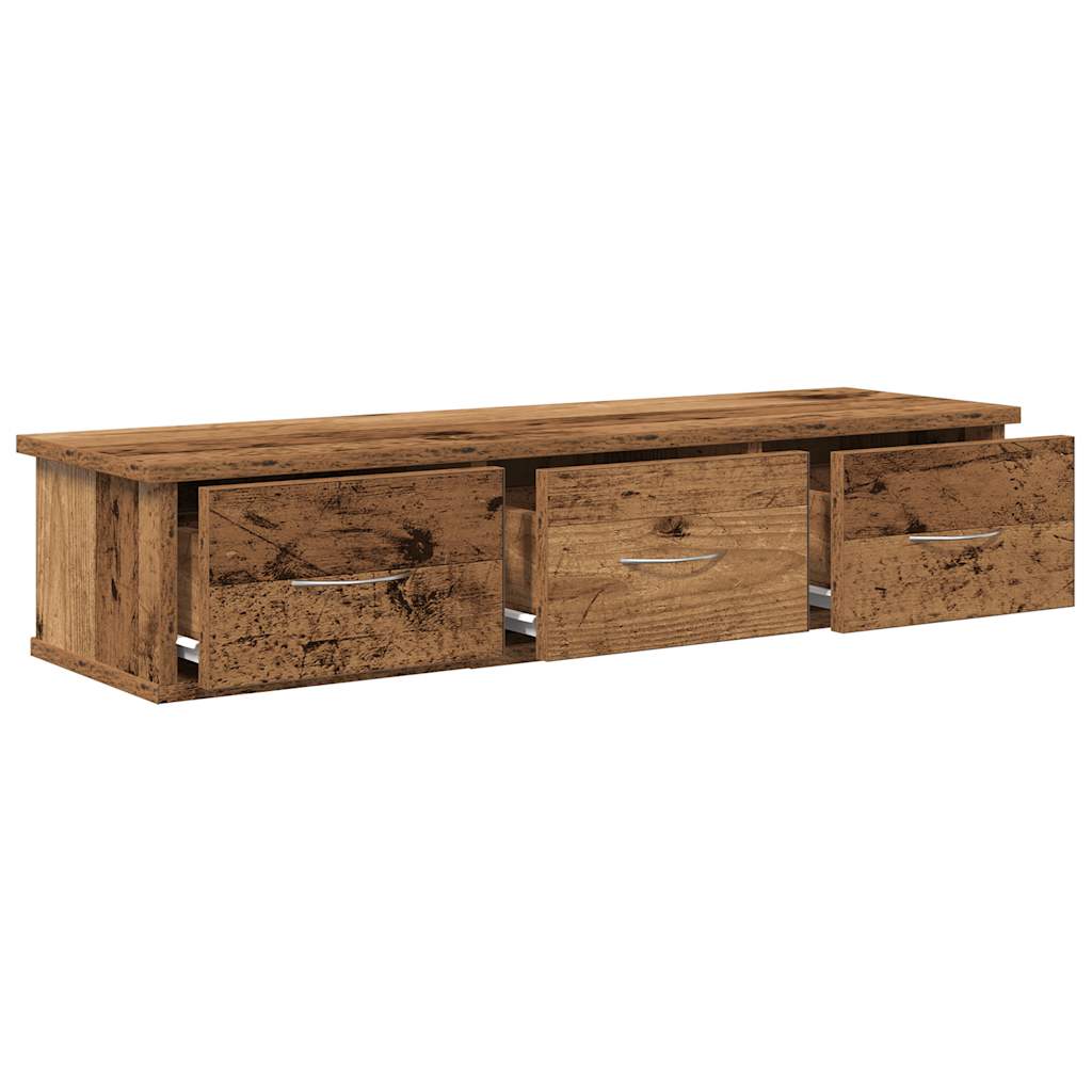 antik fa színű szerelt fa faliszekrény 88x26x18,5 cm