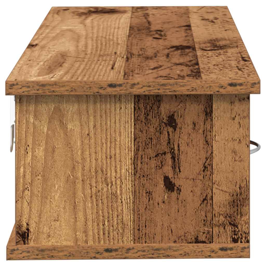 antik fa színű szerelt fa faliszekrény 88x26x18,5 cm