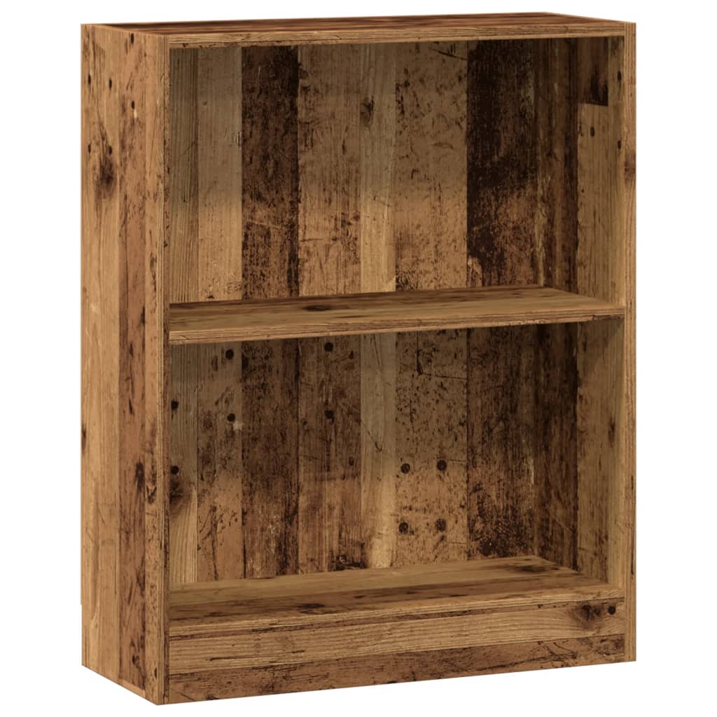 antik fa színű szerelt fa könyvespolc 60 x 24 x 76 cm