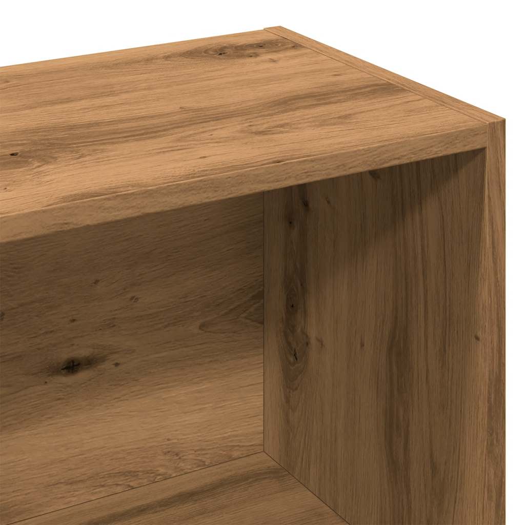 kézműves tölgy színű szerelt fa könyvespolc 60,5 x 30 x 90 cm