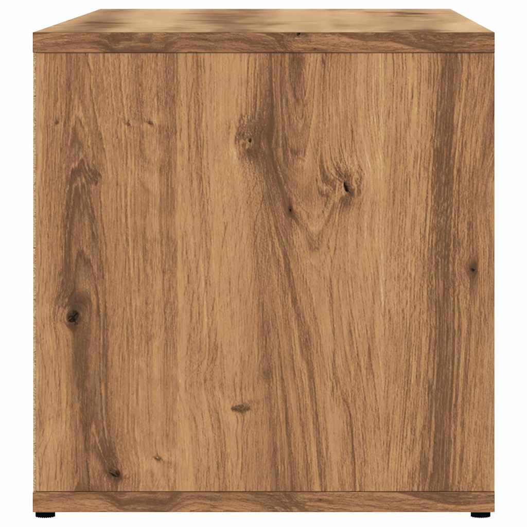 kézműves tölgy színű szerelt fa TV-szekrény 80x34x35,5 cm