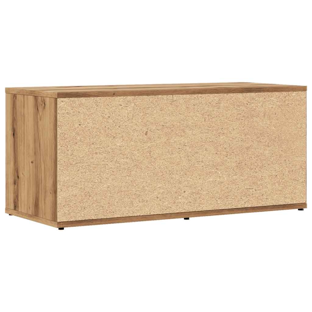 kézműves tölgy színű szerelt fa TV-szekrény 80x34x35,5 cm