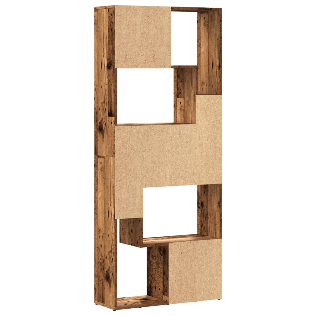 antik fa színű szerelt fa könyvespolc 67 x 24 x 161 cm