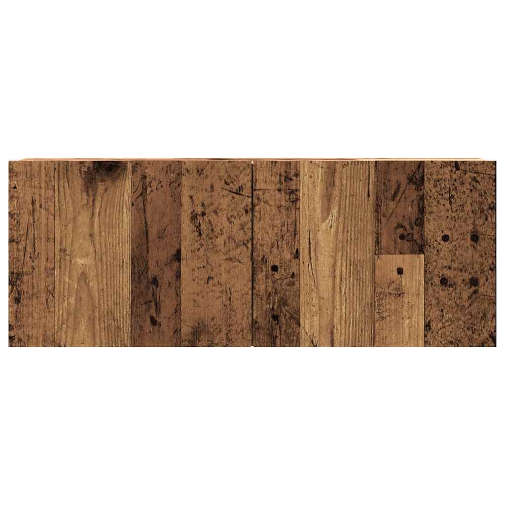 antik fa színű szerelt fa fali TV-szekrény 80 x 30 x 30 cm