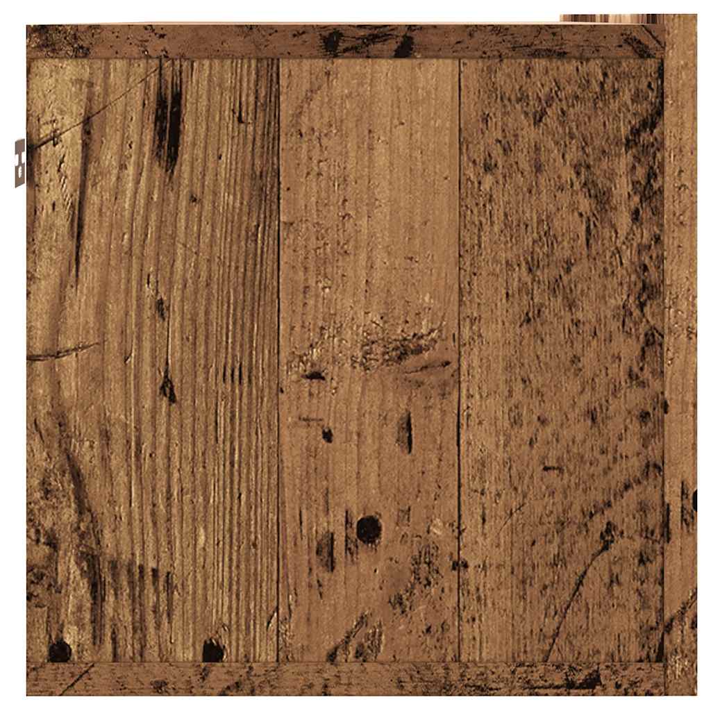 antik fa színű szerelt fa fali TV-szekrény 100 x 30 x 30 cm