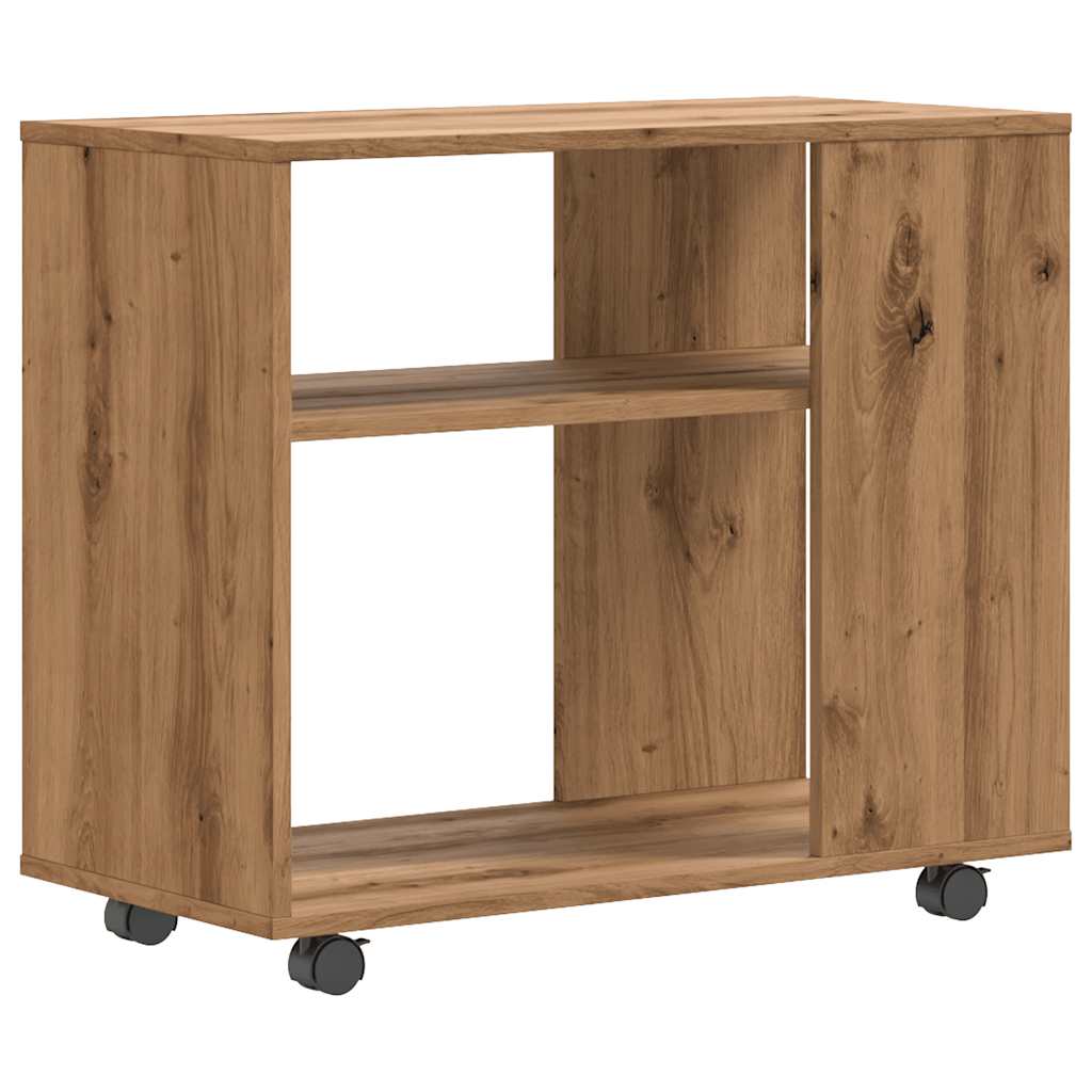 oldalasztal kézműves tölgy 70x35x55 cm műszaki fa