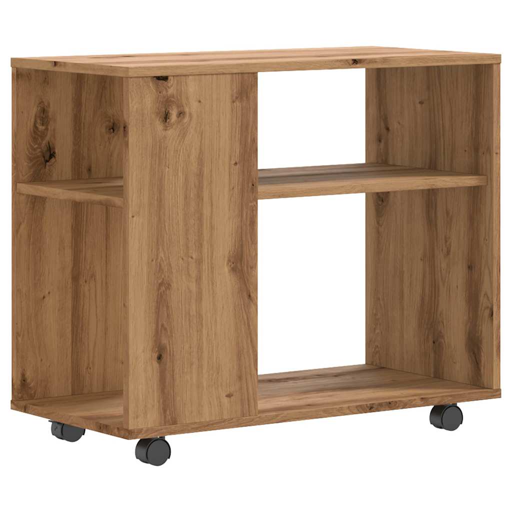 oldalasztal kézműves tölgy 70x35x55 cm műszaki fa