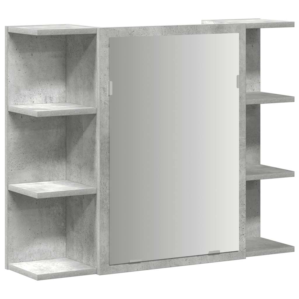 betonszürke forgácslap fürdőszobai tükör 80 x 20,5 x 64 cm