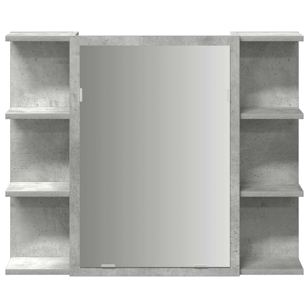 betonszürke forgácslap fürdőszobai tükör 80 x 20,5 x 64 cm