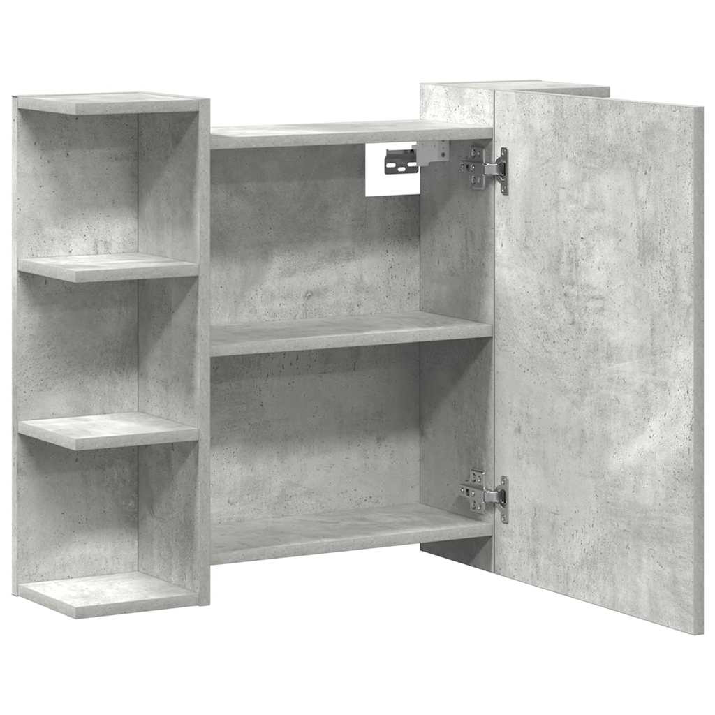betonszürke forgácslap fürdőszobai tükör 80 x 20,5 x 64 cm