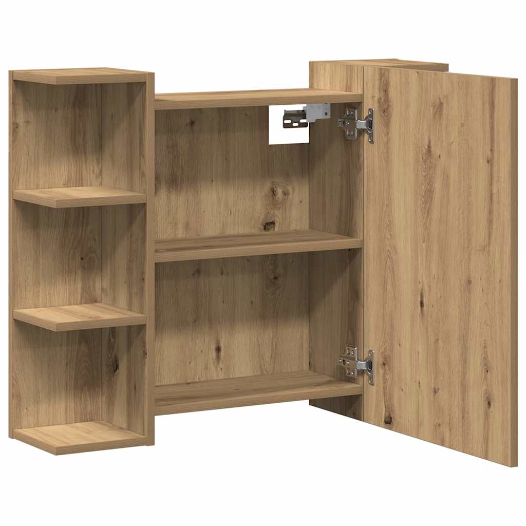 Fürdőszobai tükörszekrény Artisan Oak 80x20,5x64 cm Gépelt fa