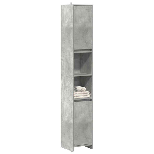 betonszürke forgácslap fürdőszobaszekrény 30 x 30 x 183,5 cm