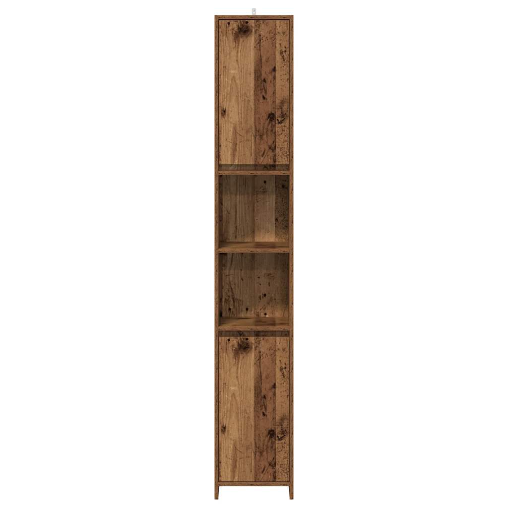 antik fa színű szerelt fa fürdőszobaszekrény 30 x 30 x 183,5 cm
