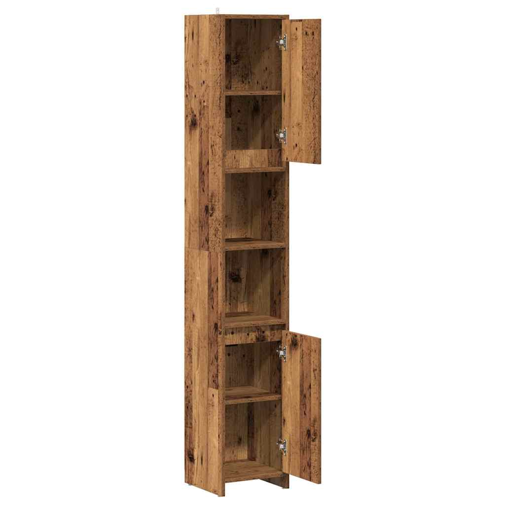 antik fa színű szerelt fa fürdőszobaszekrény 30 x 30 x 183,5 cm