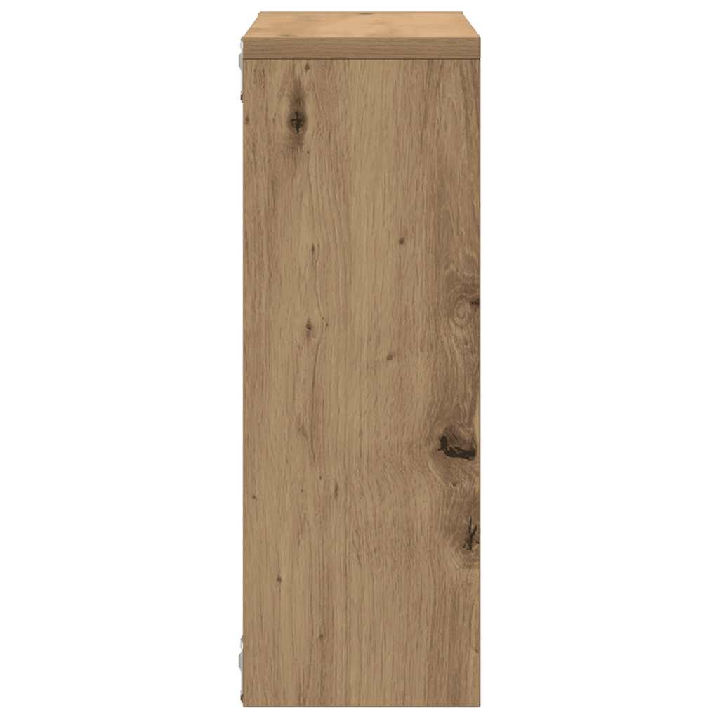 kézműves tölgy színű szerelt fa fali polc 45 x 16 x 45 cm