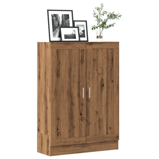 kézműves tölgy színű szerelt fa könyvszekrény 82,5x30,5x115 cm