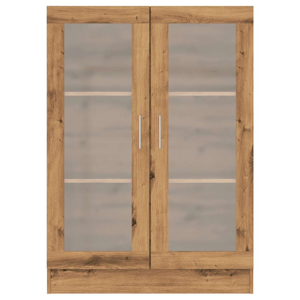 kézműves tölgy színű szerelt fa könyvszekrény 82,5x30,5x115 cm