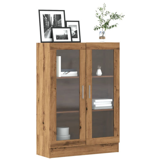 kézműves tölgy színű szerelt fa könyvszekrény 82,5x30,5x115 cm
