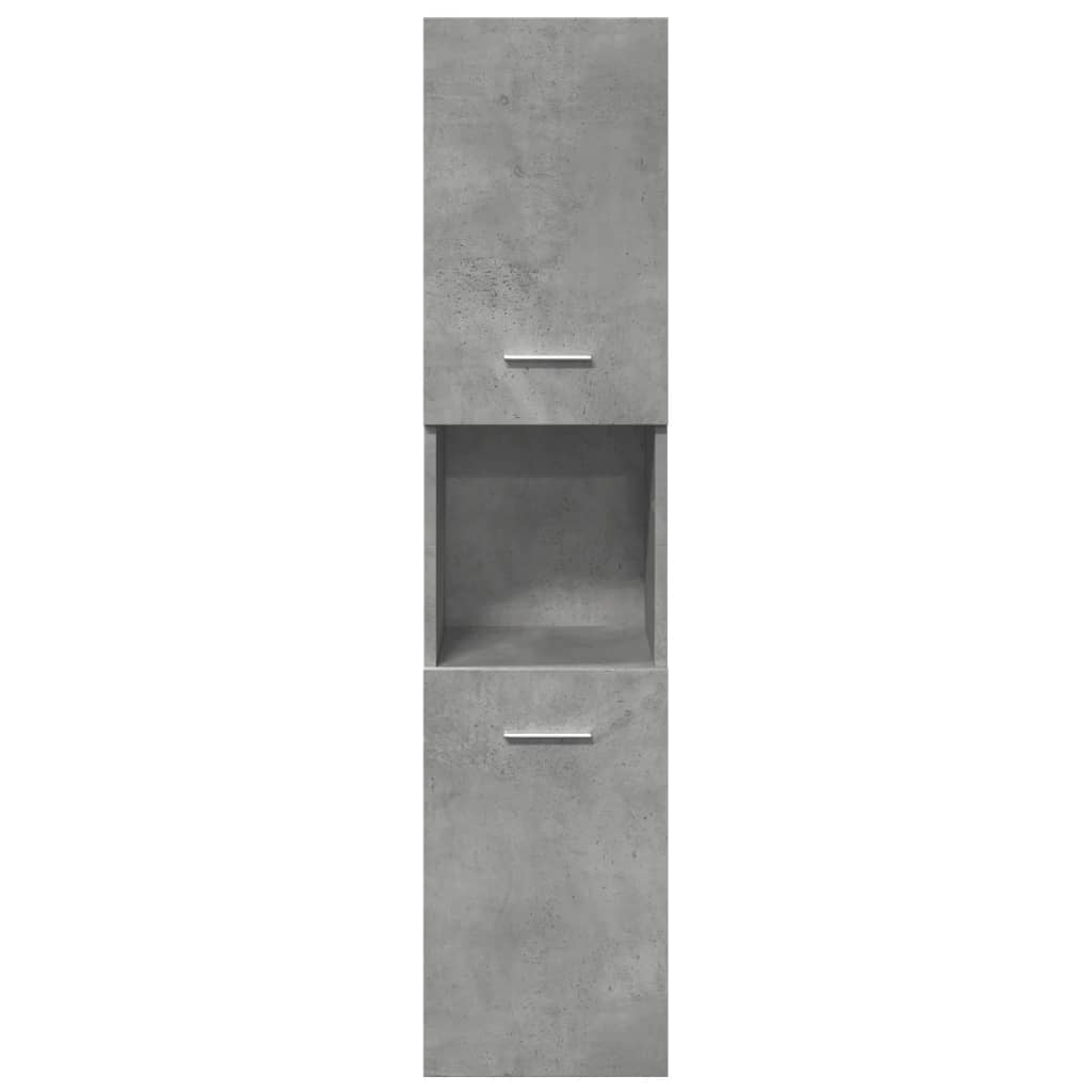 betonszürke szerelt fa függő fürdőszobaszekrény 30x30x130 cm
