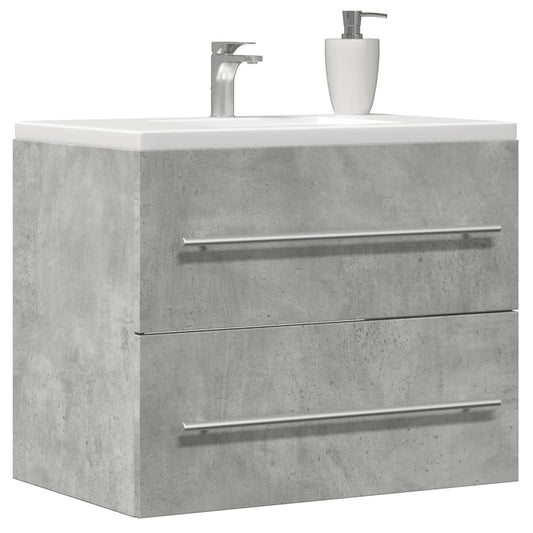 betonszürke szerelt fa mosdószekrény 60 x 38,5 x 48 cm
