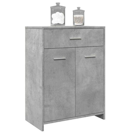 betonszürke szerelt fa fürdőszobaszekrény 60 x 33 x 80 cm