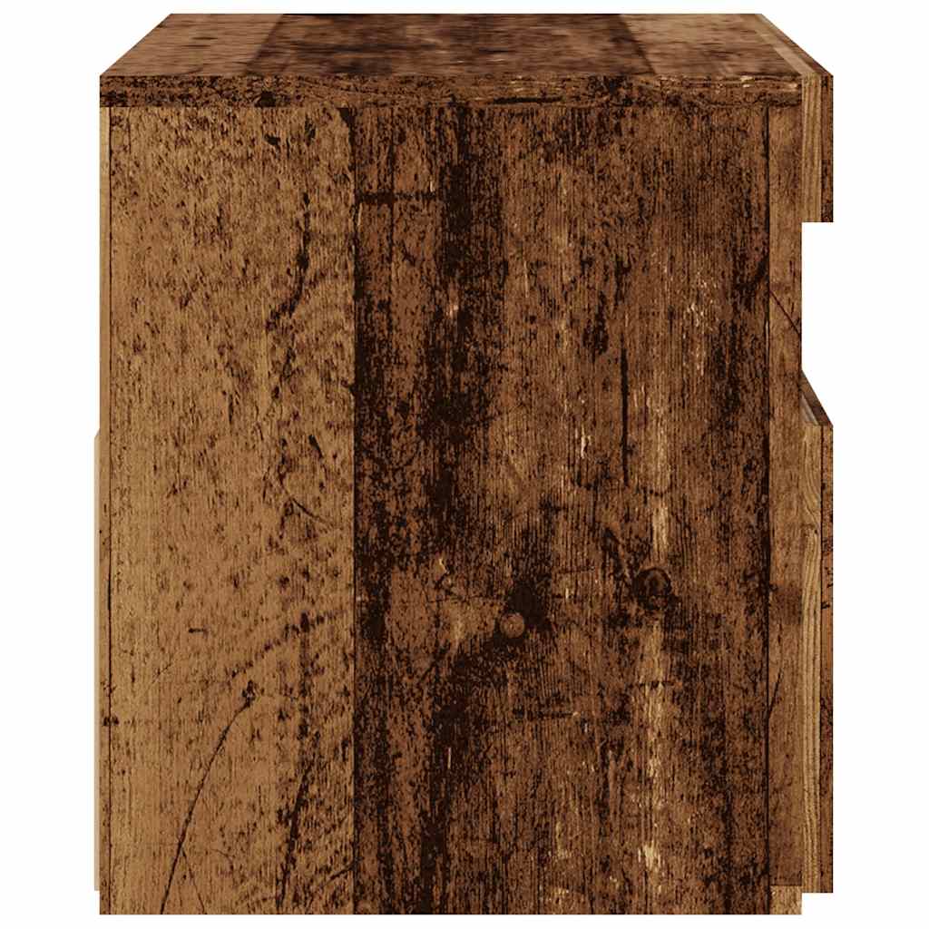 antik fa színű szerelt fa TV-szekrény LED-ekkel 60x35x40 cm