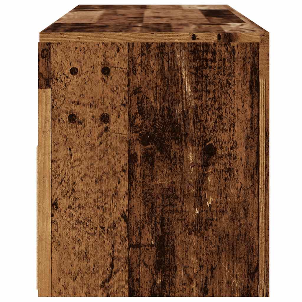 antik fa színű szerelt fa TV-szekrény LED-ekkel 120x35x40 cm