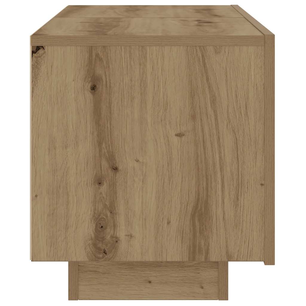 kézműves tölgy színű szerelt fa TV-szekrény 100 x 35 x 40 cm