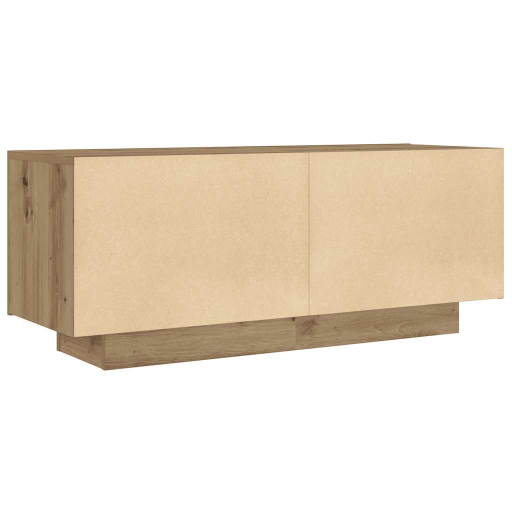 kézműves tölgy színű szerelt fa TV-szekrény 100 x 35 x 40 cm