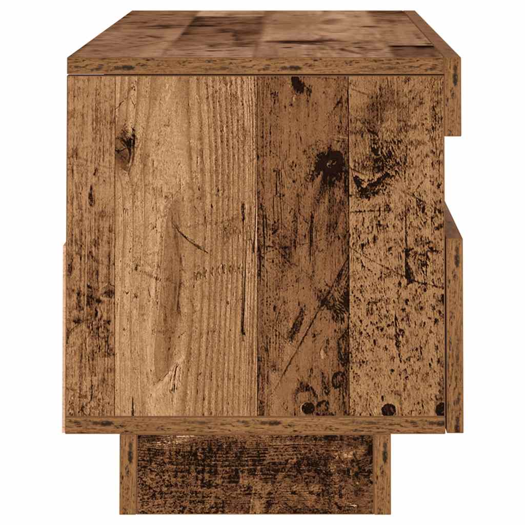 antik fa színű szerelt fa TV-szekrény LED-ekkel 100x35x40 cm