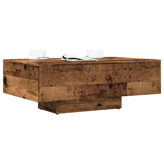 antik fa színű szerelt fa dohányzóasztal 85 x 55 x 31 cm