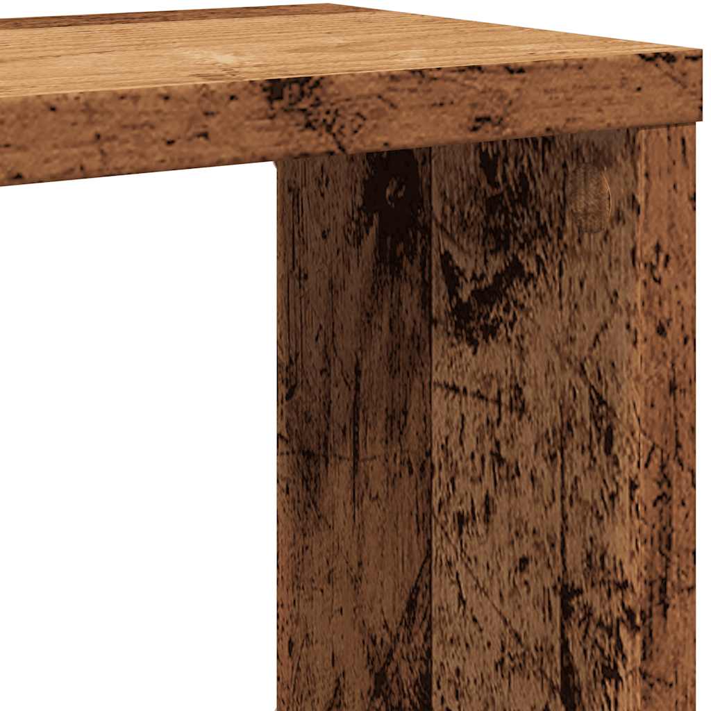 4 db antik fa színű szerelt fa fali kockapolc 60 x 15 x 23 cm