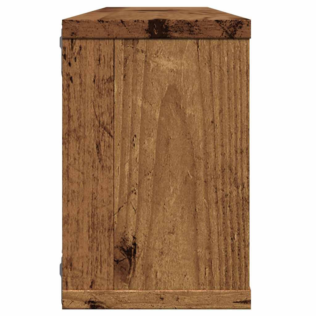 6 db antik fa színű szerelt fa fali kockapolc 60 x 15 x 23 cm