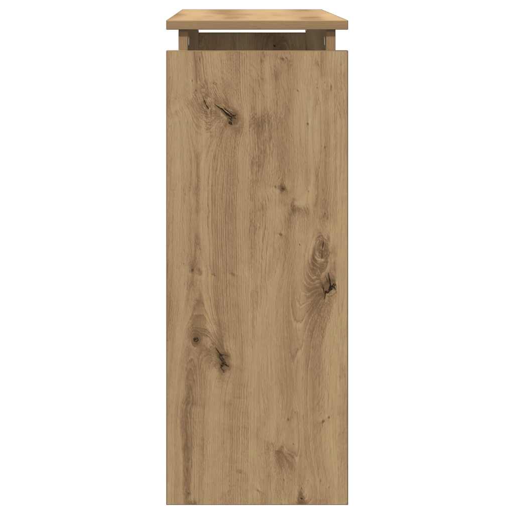 kézműves tölgy színű szerelt fa dohányzóasztal 80 x 30 x 80 cm