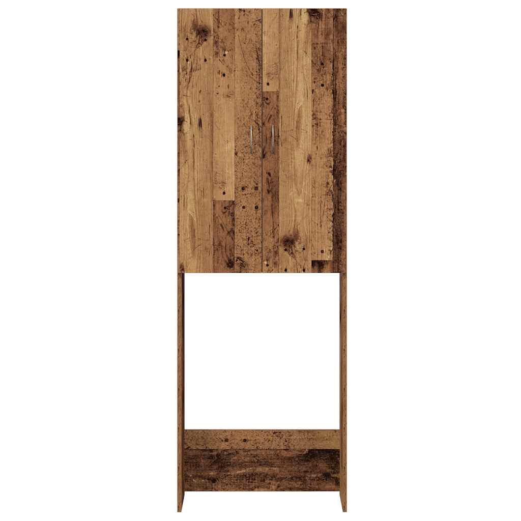 antik fa színű mosógépszekrény 64 x 25,5 x 190 cm