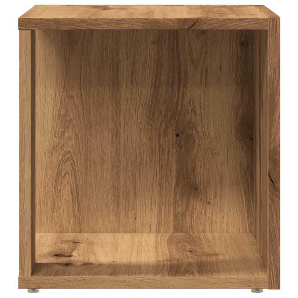 kézműves tölgy színű szerelt fa kisszekrény 33 x 33 x 34 cm