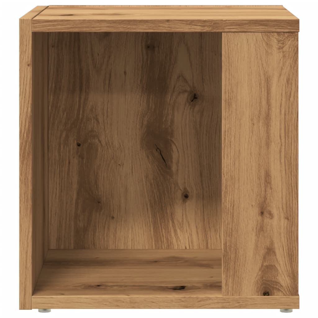 kézműves tölgy színű szerelt fa kisszekrény 33 x 33 x 34 cm