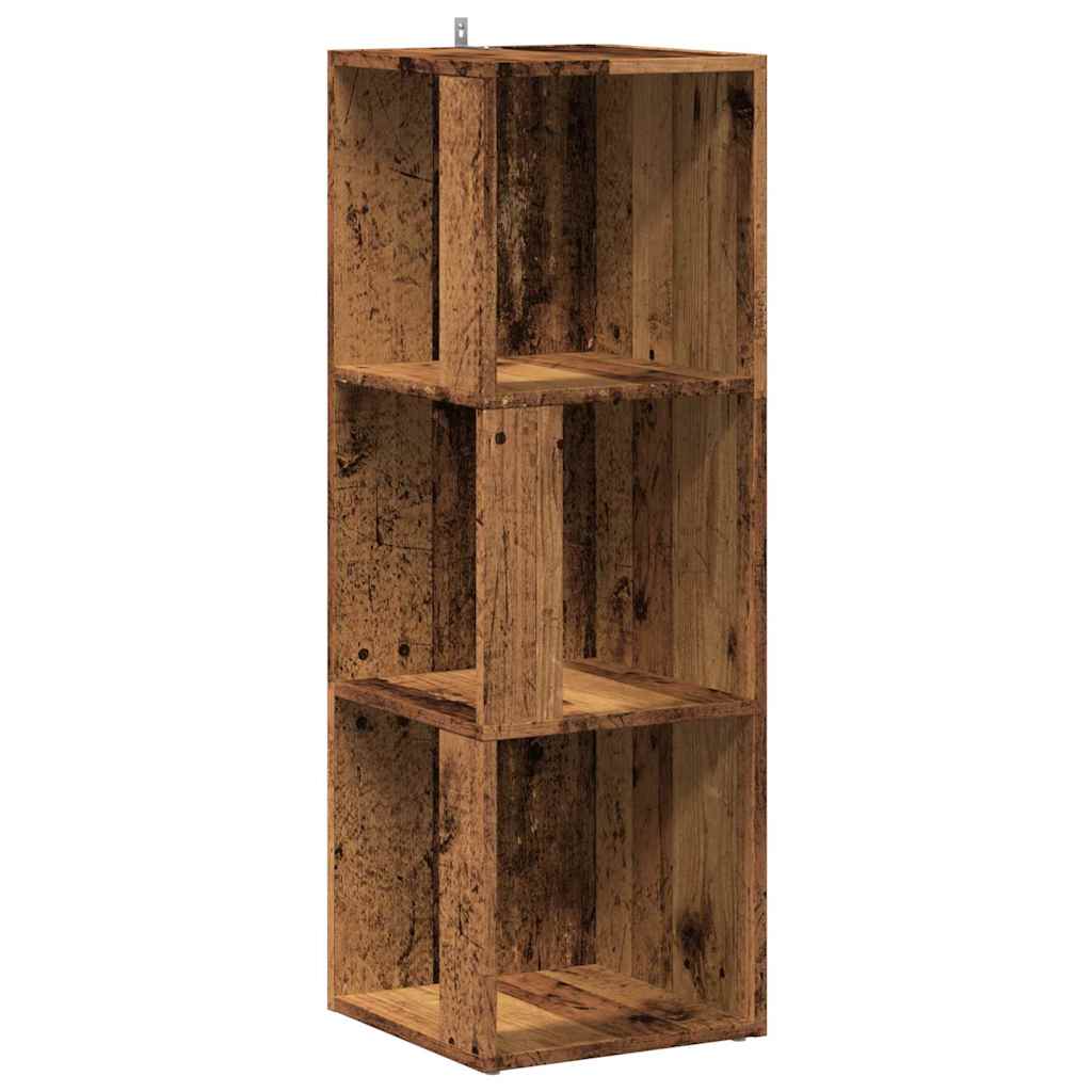 antik fa szerelt fa sarokszekrény 33 x 33 x 100 cm