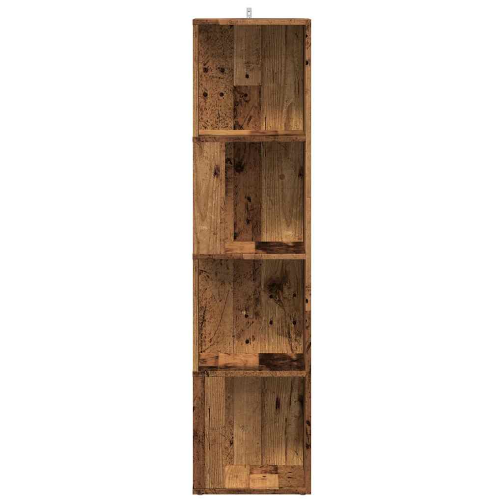 antik fa színű szerelt fa sarokszekrény 33 x 33 x 132 cm