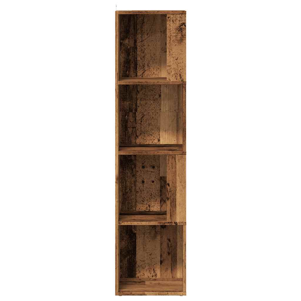 antik fa színű szerelt fa sarokszekrény 33 x 33 x 132 cm
