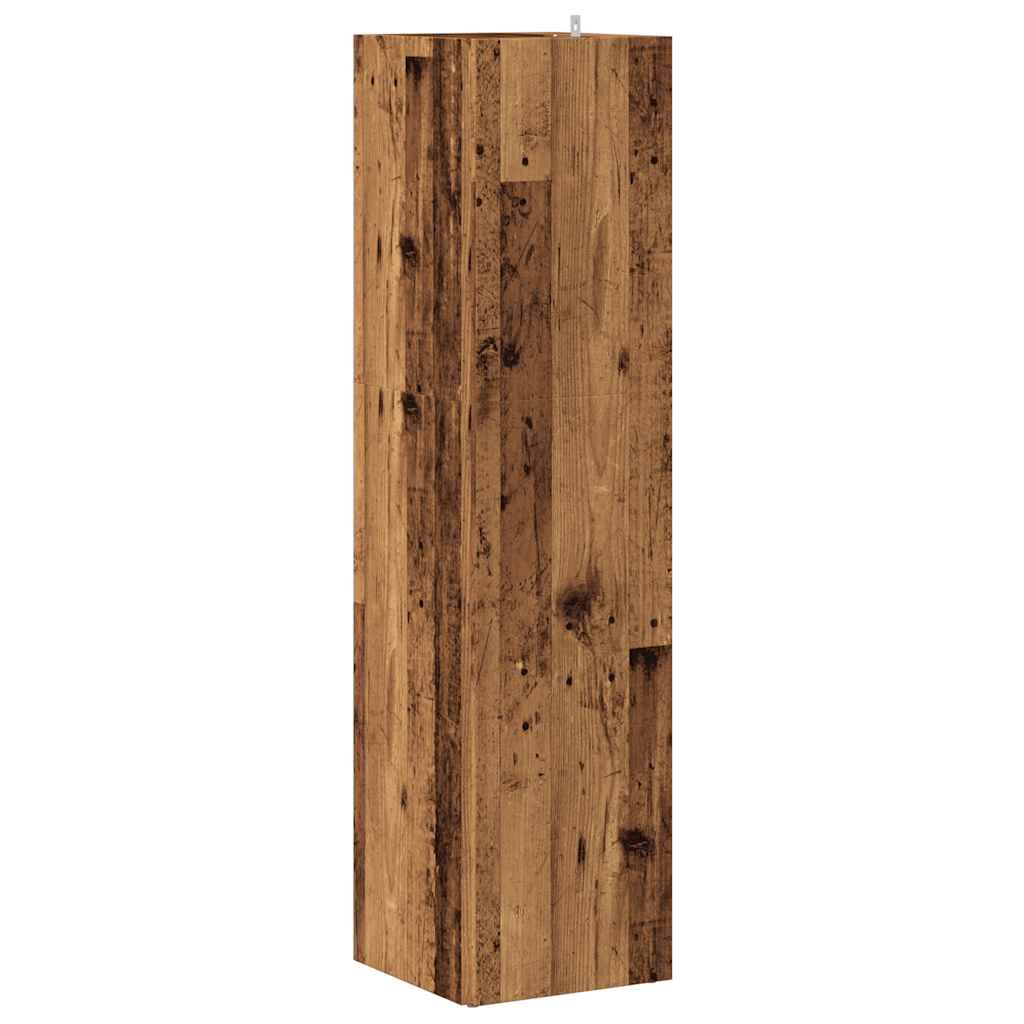 antik fa színű szerelt fa sarokszekrény 33 x 33 x 132 cm