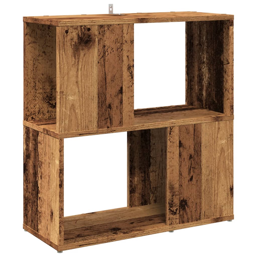 antik fa színű szerelt fa könyvszekrény 60 x 24 x 63 cm