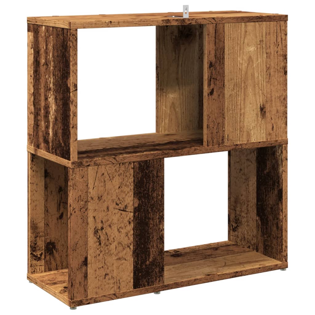 antik fa színű szerelt fa könyvszekrény 60 x 24 x 63 cm